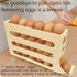 4 Tiers Egg Trays, Egg Holder for Fridge, Auto Rolling Organizer, Space-Saving 30 Large Capacity Egg Dispenser for