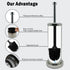 Silver Chrome Toilet Bowl Brush with Holder with Removable Plastic Liner, Durable Bathroom Cleaning Tool, Bathroom