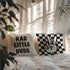 FLDAS 1818 Inch Set 2 Checkered Pillow Covers, Rad Little Dude Preppy Peace Hand Sign Decorative Throw Pillow Covers