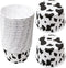 100 Pcs Cow Print Cupcake Liners Case, Waterproof and Greaseproof Cow Baking Cups for High Temperature, Black/White