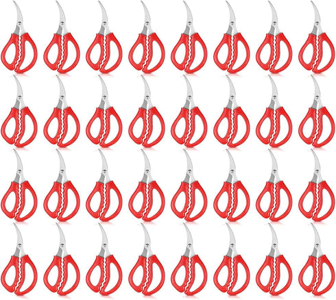 32PCS Red Seafood Scissors Bulk - Multifunctional Crab Leg Crackers for Kitchen