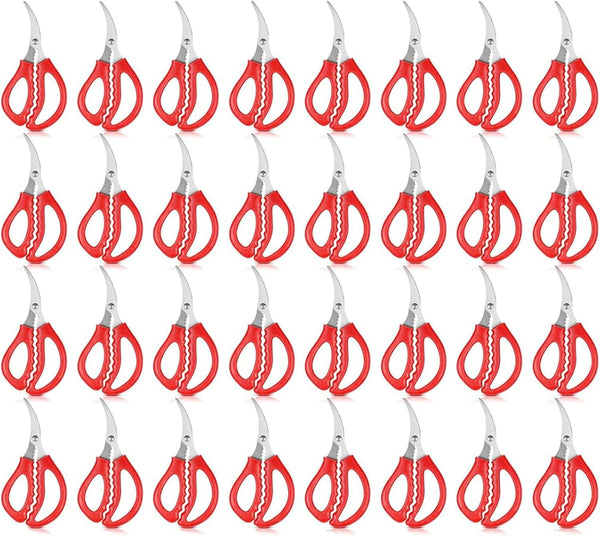 32PCS Red Seafood Scissors Bulk - Multifunctional Crab Leg Crackers for Kitchen