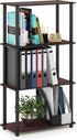 Furinno Turn-N-Tube 4-Tier Multipurpose Shelf Display Rack, Dark Cherry/Black Round Tubes
