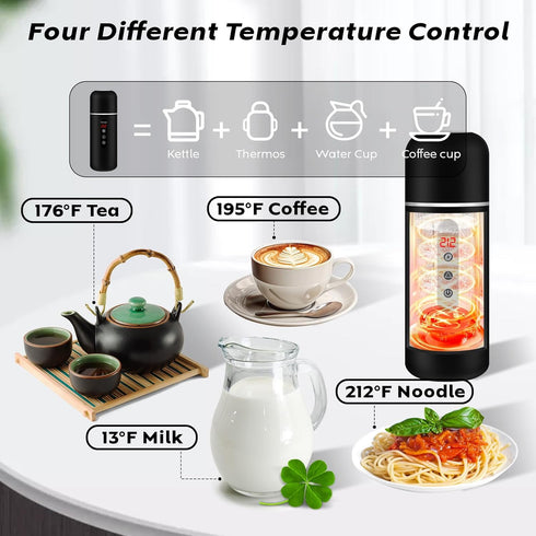 Kettle,12V/24V Electric Travel Car Coffee Warmer Kettle,Portable Hot Water Boiler,Small Hot Water Heater with Built