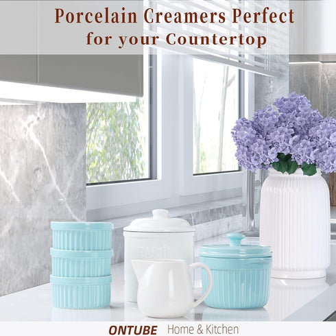 ONTUBE 11 oz Cream White Ceramics Creamer Pitcher