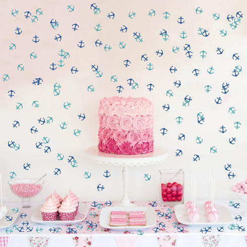 120pcs Nautical Theme Confetti Glitter, Ship Anchor Confetti, Baby Shower, Wedding, Ocean Sailing Birthday Party Table