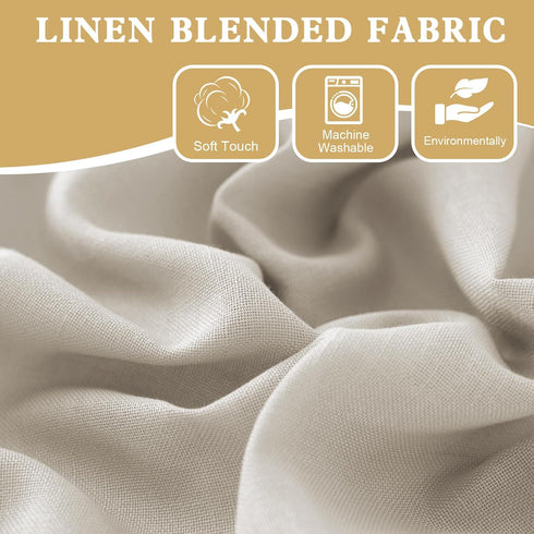 H.VERSAILTEX 63 Inch Tie Up Linen Curtains, Natural Textured Privacy Curtain, Multi Hanging Ways, 42x63