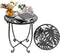 Plant Castle Outdoor Side Table for Small Spaces, Versatile 14 Inch Round Metal End