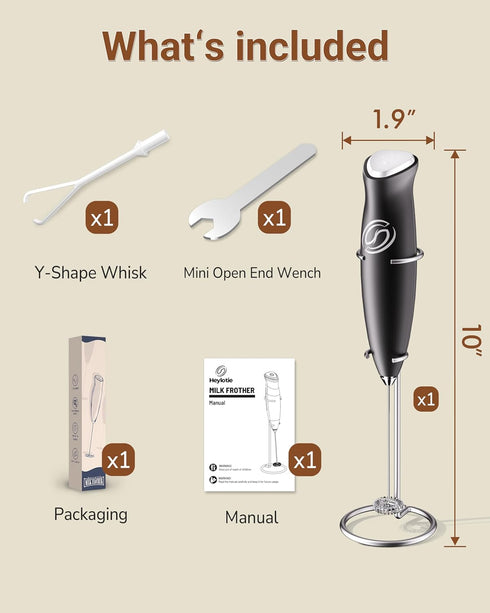 2 Milk Frother With Stand Handheld Frother Wand Drink Mixer Handheld Coffee Stirrers Electric Frother for Coffee Mixer