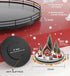 12 Set 13" Oroyutor Pcs Christmas Village - Oak Wooden Lazy Susan with Santa Train, House & Trees Indoor Christmas