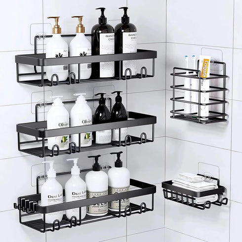 14-Pack FGSAEOR Shower Caddy Adhesive Single Hooks for Replacement, Shower Holder Organizer Self Adhesive Wall Hooks