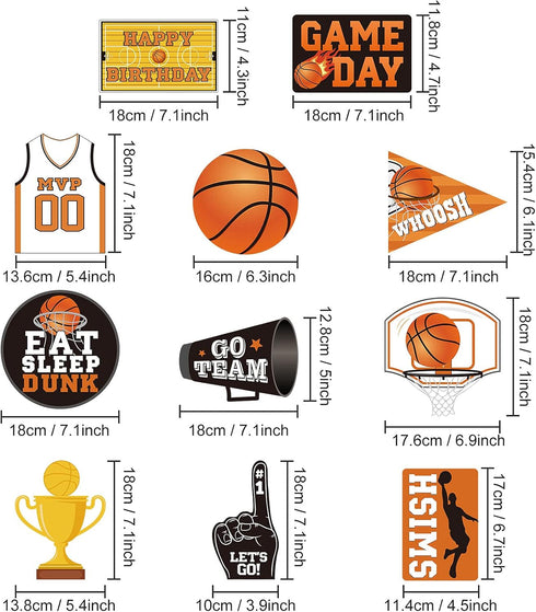 Sumind 30CT Basketball Party Decorations - Sports Themed Hanging Swirl Cutouts, Favors Supplies for Teenagers Birthday
