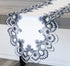 Linens, Art and Things White Navy Blue Jacquard Peacock Tail Lace Dresser Scarf Table Runner (16Wx35L)