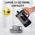 YOLIFE 12oz French Press Coffee Maker, 1 Cup, Heat-resistant Borosilicate Glass, 4-Level Filters, Portable Cold Brew