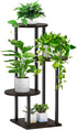 4 Tier Plant Stand Indoor, Metal Wooden Tall Plant Shelf Flower Pot