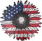 Heoclao 11.81'' American Flag Metal Wall Art, National Flag Metal Sculpture for Home Office Decor