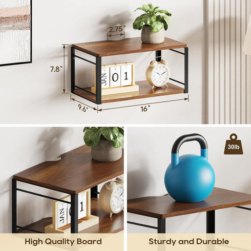 Floating Nightstand, Wood Bedside Shelf Wall Mounted Nightstand, Floating Bedside Table Wall Shelf for Bedroom, Living