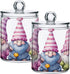 Gnomes Pink 2PC Airtight Transparent Plastic Storage Jar - Food Storage Container for Herbs, Tea, and More