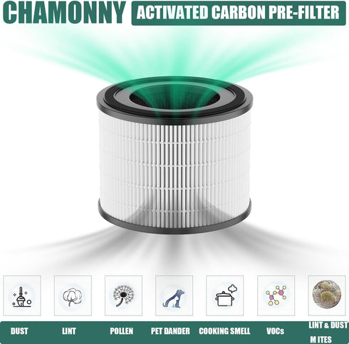 AP-S0610L Filter Replacement - Compatible with MOO-KA AP-S0610L Air Purifier, 3-in-1 H13 True HEPA Filter and Activated