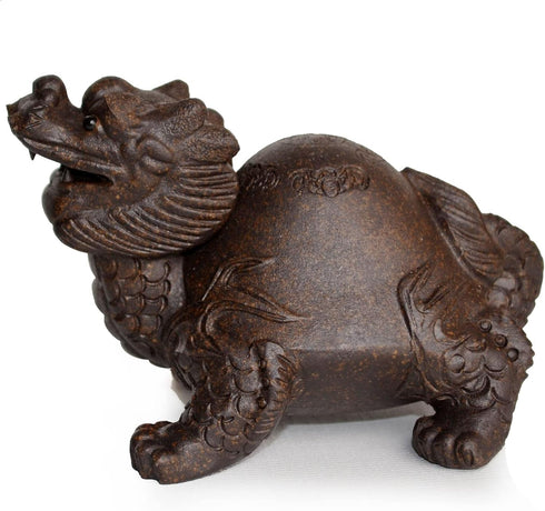 Chinese Dragon Turtle Tea Decoration - Pet Zisha Clay Lucky Fengshui Home