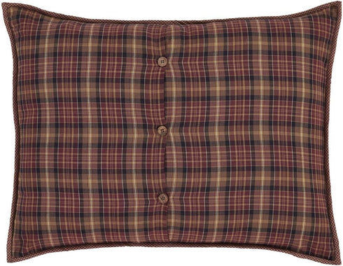 VHC Brands Abilene Star Standard Sham - 21x27 Country Patchwork Design in Burgundy