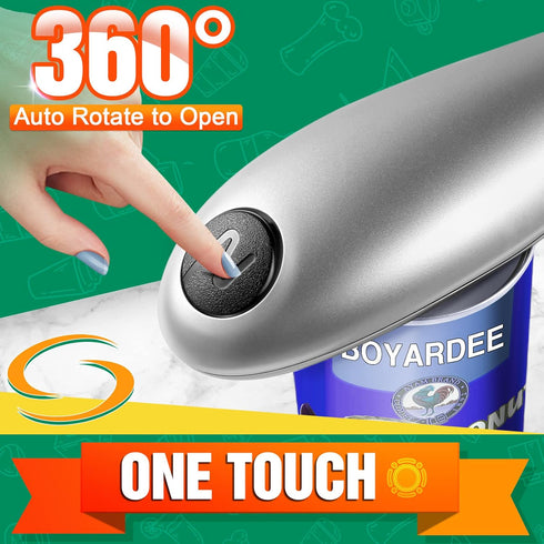 Battery Operated Electric Can Opener Automatic Opens Most of Cans,Handheld Can Opener Smooth Edge,One Touch Switch and Food-Safe,Kitchen Gifts for Arthritis and Seniors