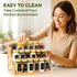 FIKWO 3 18 780 Set Countertop, 4 oz Tier Bamboo Spice Rack Organizer with Spice Jars, Labels, Wood Shelf, Chalk Marker