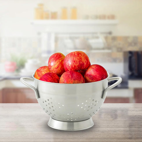 HIC Kitchen 18/8 Stainless Steel Pierced Colander - 7.5-Inch Bowl, 2-Quart Capacity