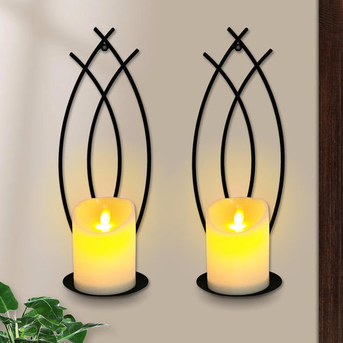 SNAIL GARDEN Wall Candle Sconces Holder Set of 2, Flame-Like Wall Decor