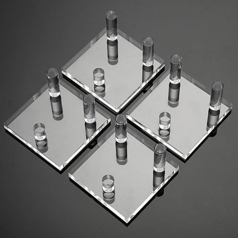 Hipiwe Clear Acrylic Display Stand - Three-Peg Display Easel Stands for Fossil Coral Geodes Rock Mineral Collectibles,