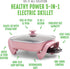 GreenLife 12" 5QT Square Electric Skillet – Glass Vented Lid, Ceramic PFAS-Free Nonstick, Adjustable Temperature