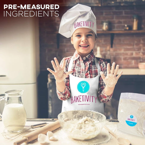 Baketivity Kids DIY Baking Activity Kit - Bake Confetti Muffins with Pre-Measured Ingredients – Gift for Ages 6-12