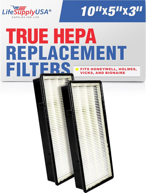 LifeSupplyUSA True HEPA Filter Replacement 2-Pack Compatible with Holmes AER1 HAPF300/HAPF30 (D Filter) and Bionaire