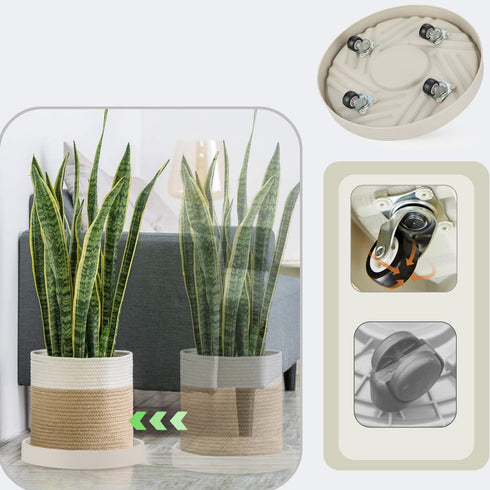 2 Pack Wheels,10" 165 LBS 360 Plant Caddy with Rolling Plant Stand Heavy Duty with Hidden Rotating Silent Wheel Wheels