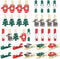 100pcs Christmas Wood Clips, Xmas Tree Snowflake Elk Clothespins, DIY Photo Pegs for Party Favors Decor