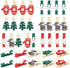 100pcs Christmas Wood Clips, Xmas Tree Snowflake Elk Clothespins, DIY Photo Pegs for Party Favors Decor