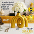 Jas & Jax Goods Set Gold Ceramic Vase - Modern Hug Donut Ceramic Vases by , Minimalistic Nordic Home Decor Centerpiece