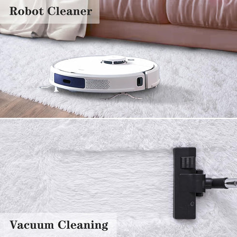 Fluffy White Rugs for Bedroom Living Room, 4x6 Feet Non-Slip Shaggy Area Carpet for Kids Room Decor