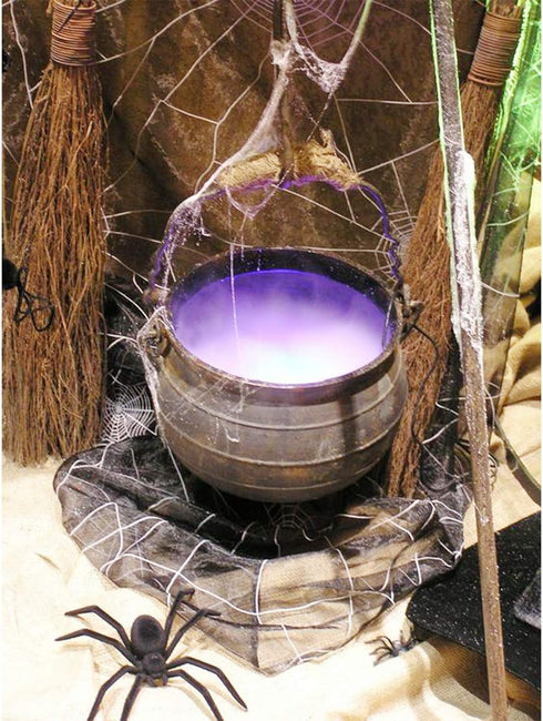 Halloween Party Mist Maker, Ultrasonic Water Fountain Fogger with 9 LED Lights for Rockery Fish Tank Decor