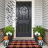 Cotton Orange and Black Plaid Rug - 27.5''x43'' Hand-Woven Washable Decorative Mat for Fall Outdoor Entryway