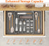 Lifewit Silverware Drawer Organizer, Expandable Utensil Organizer for Kitchen Drawers, Adjustable Cutlery and Flatware Tray, Plastic Spoons Forks Knives Holder Storage Dividers, Large, Gray by Lifewit