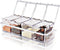 Seasoning Box with Spoon, 4 Compartments Multi-Grid Spice Storage Container for Kitchen Herb Spice Tools