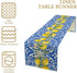 UEQIKI Summer 13x72 Inch Blue Tiles Lemon Table Runner for Home Party Decorations Seasonal Washable Kitchen Dining