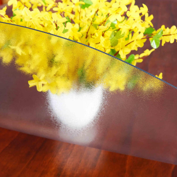 NECAUX 16 Inch Round Frosted Table Cover Protector, 2mm Thick Upgraded Version,