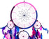 OMA Dream Catcher with Traditional Tie Dye Colors, Pink, Blue & Purple Feathers, 8.5" Diameter & 30" Long