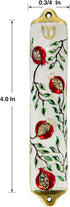Door Mezuzah Case - Modern Pomegranate Tree Design 4" Jewish Mezuzah Cover for Home Blessing