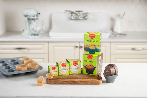 Parchment Lotus Baking Cups - Easy Release, Non-Stick Paper, 12 Count