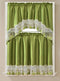 Beatrice Home 3pc Kitchen Curtain Set, 1 Swag Valance and 2 Tiers, 30"x36" Each, 60"x36" Valance (Green Apple)