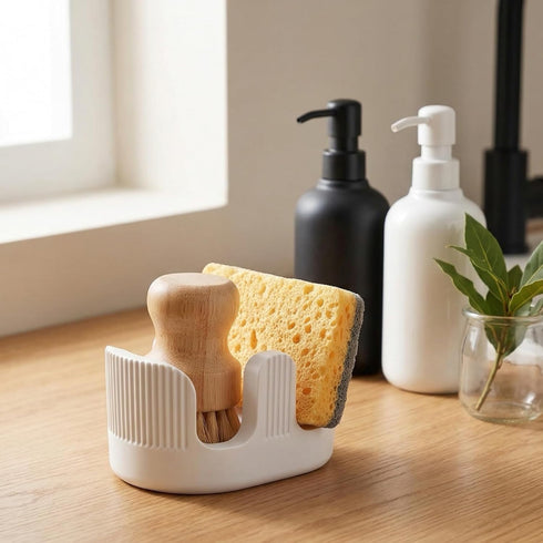 2 Countertop, Ultra Absorbent Stone Sponge Holder for Kitchen Sink, Slot Diatomite Dish Brush Sponge Holder, Diatomite