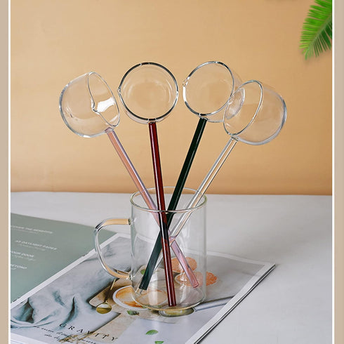 Clear Glass Stirring Spoons, Transparent Crystal Teaspoons, Mixing Spoon for Milk, Cocktail, Ice Cream Scoop